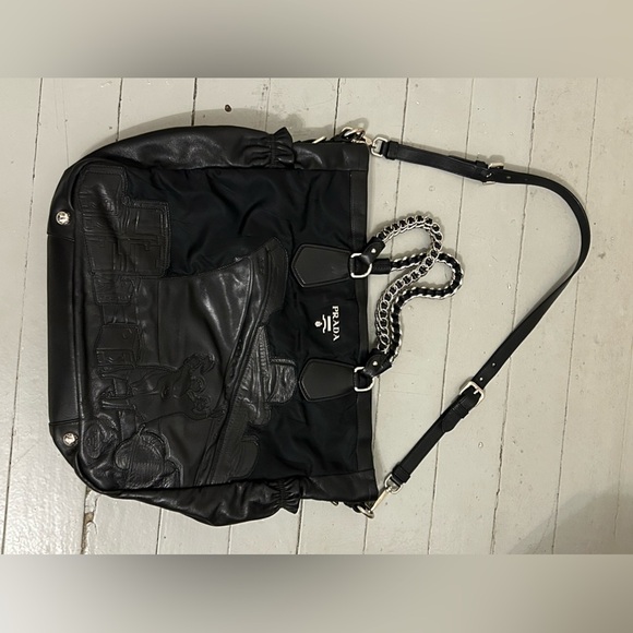 PRADA - RARE Limited Edition Canvas and Leather Handbag - Picture 8 of 9